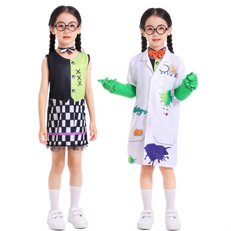 معطف أبيض للأطفال زي أداء عالم مجنون كوس فرانكشتاين زي احترافي للعب الأدوار في المسرح - Image 3